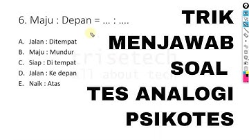 TRIK MENJAWAB SOAL TES ANALOGI PSIKOTEST TIU CPNS