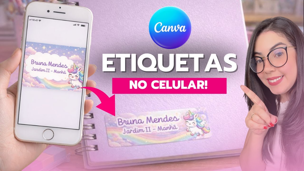 Como criar etiquetas escolares no CELULAR + Arquivo  GRATUITO!