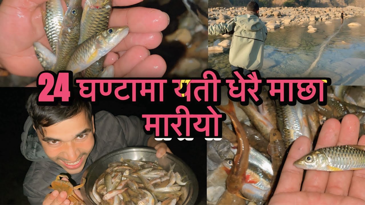 I caught so many fish after sitting in the river for 24 hours. - YouTube