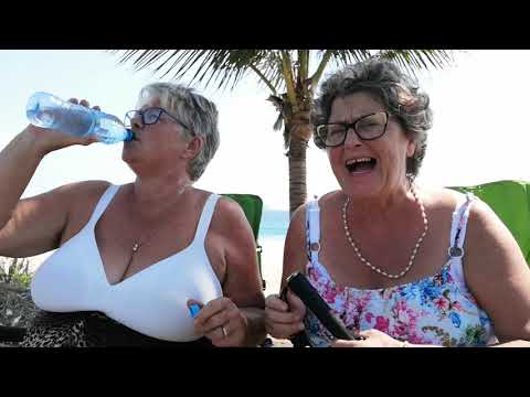 Vintage pool tugging grannies