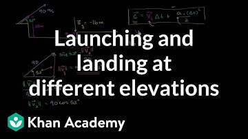 Launching and landing on different elevations | Two-dimensional motion | Physics | Khan Academy