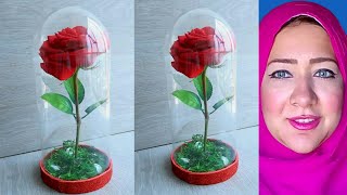 طريقة عمل فازة من زجاجة بلاستيك - diy plastic bottle crafts