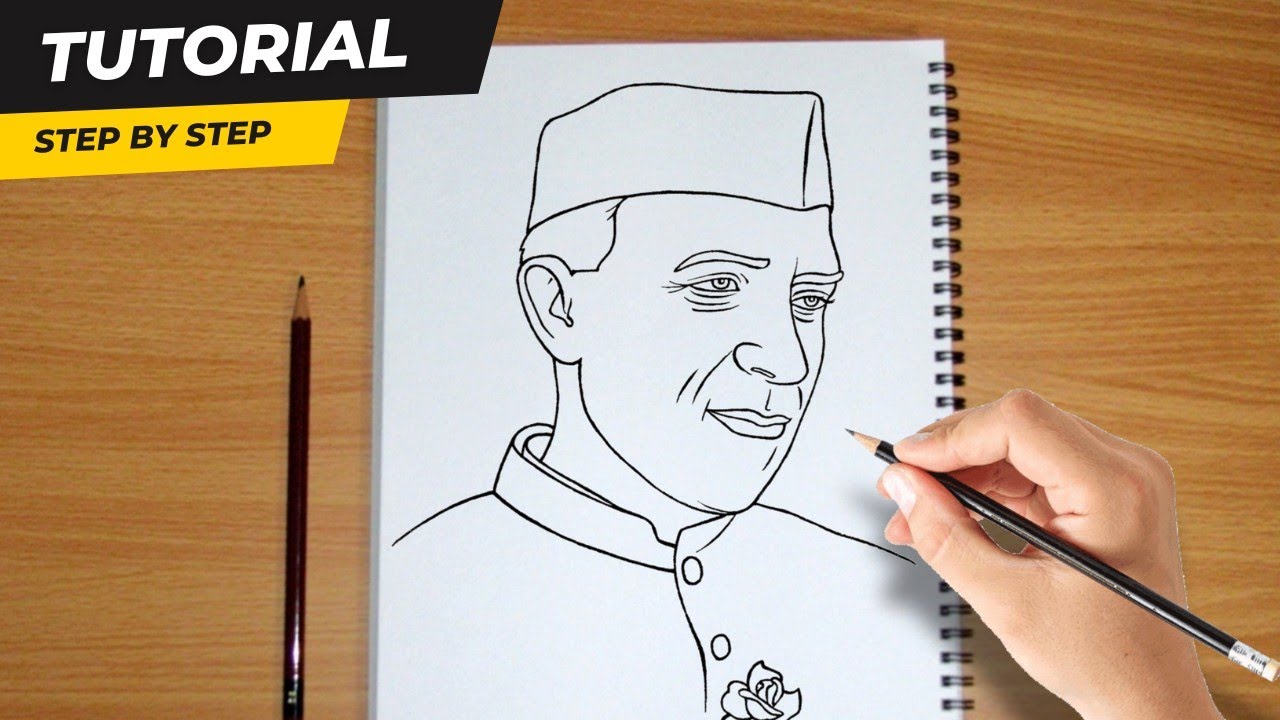 jawaharlal nehru drawing with pencil shading||portrait - YouTube