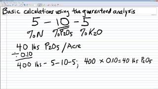Basic Fertilizer Label Calculations with a Dry Formulation