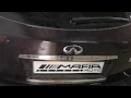 Infiniti EX35 замена лампочек подсветки номера. Снять обшивку (карту) задней (пятой) двери.