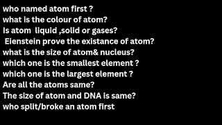 History of atom | MCQs all about atom | atom_mcqs