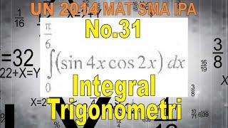No 31 UN 2014 SMA IPA Integral Trigonometri - Matematika Soal dan Pembahasan No 31 UN 2014 SMA IPA Integral Trigonometri - Matematika Soal dan Pembahasan