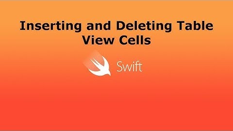 iOS - Inserting and Deleting Table View Cells (Swift 4)