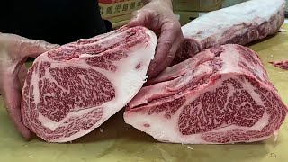 Satisfying Cow Meat Cutting SKILLS - Kobe, Matsuzaka, Omi, and Yonezawa  Beef