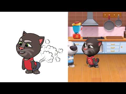 Laugh With  My Talking Tom_2 Friends Gameplay  Funny drawing meme video funny