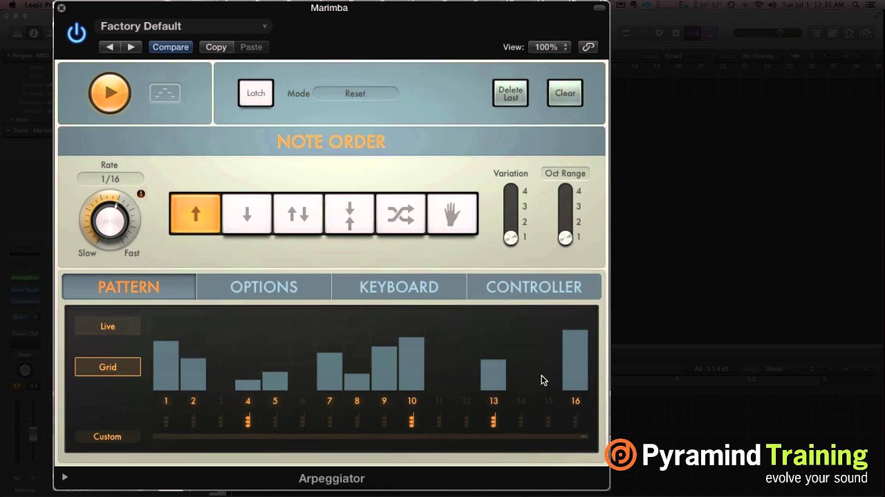 logic arpeggiator to midi