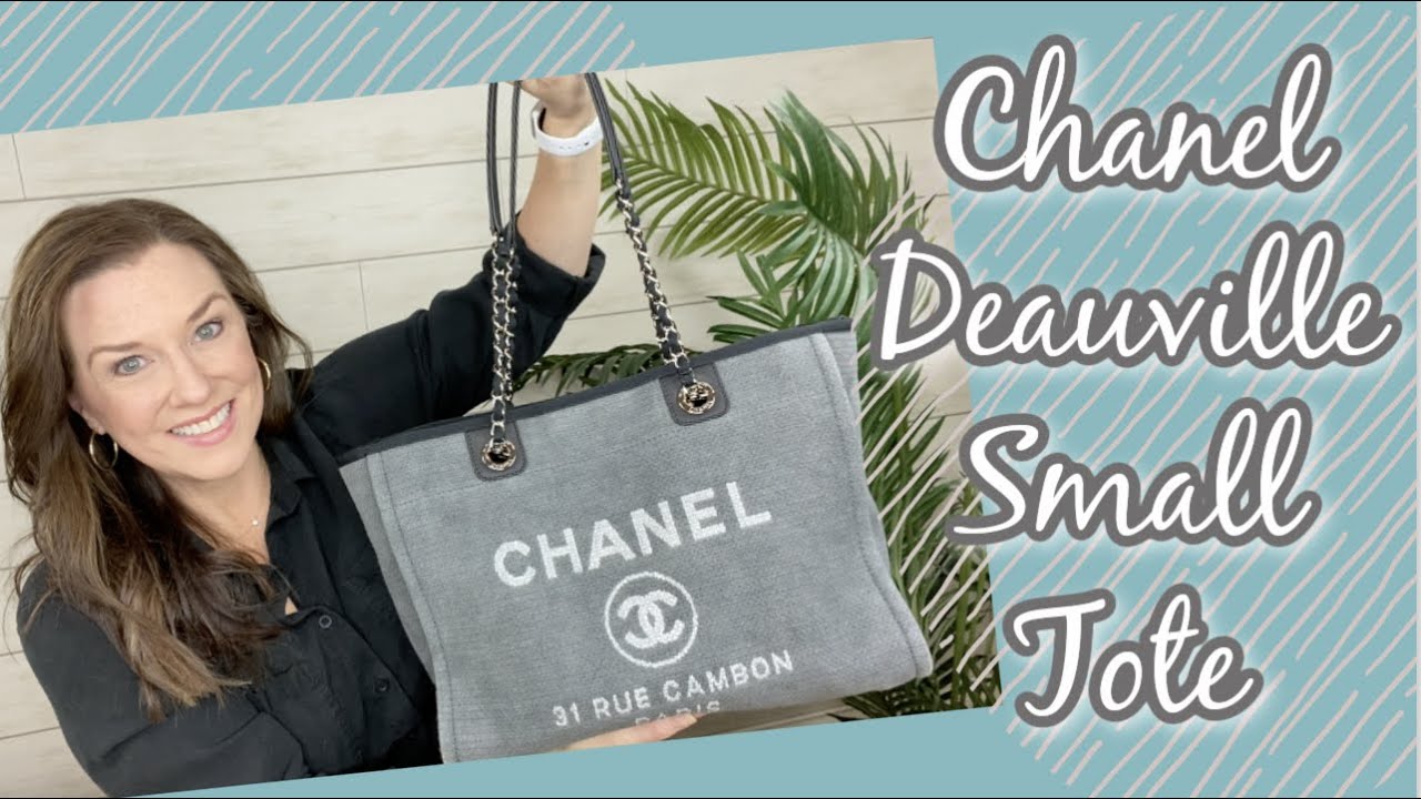 CHANEL 22C Orange Claire Beige Deauville Tote Peach Large Shopping Bag  Pouch NEW