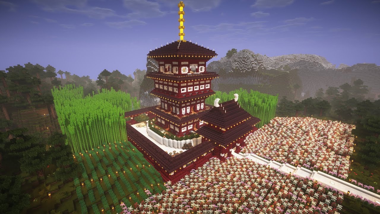 japanese pagoda i made in a creative realm! : r/Minecraft