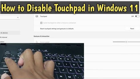 How to Disable Touchpad in Windows 11