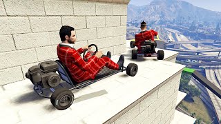 ماب الرعب الصعود للبناية في لعبة جي تي أي 5 | GTA V Go Kart Parkour Challenge