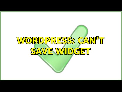 Wordpress: Can't save widget