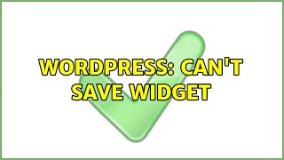 Wordpress: Can't save widget