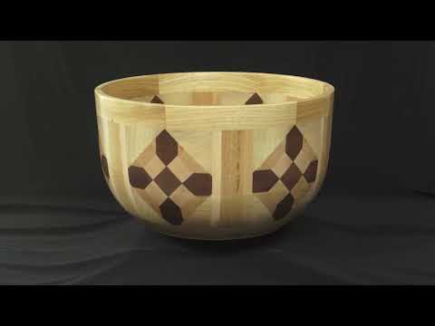 Woodturning Patchwork Quilt bowl