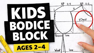 Basic Bodice Drafting for Kids (Ages 2–4) /Natalie Bray Method | Size 1 Step-by-Step