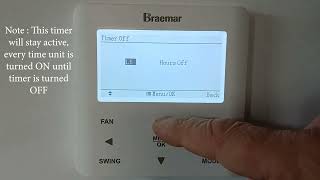 Setting an Off Timer  on a XE7C-24/HC Wall Controller