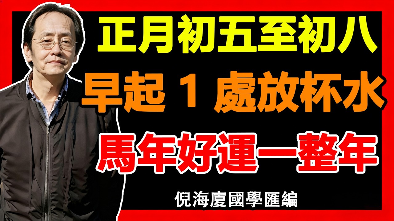 倪海廈：無需複雜儀式。正月初五起，早起放杯水，解鎖馬年一整年好運！#馬年運勢 #初五接財神#風水小妙招 #接好運#財運#倪海廈