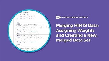 How to Merge HINTS Data Part 3 - Creating a Merged Dataset and Verifying Your Data