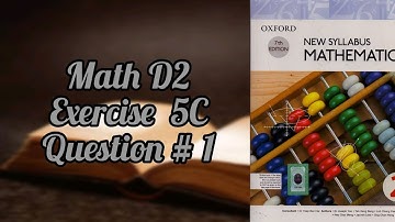 Mathematics book (D2)| 7th addition|Exercise 5C |Q#1| Mathematics at Home| In urdu