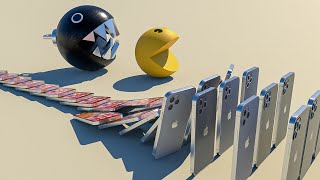 Iphone Domino Effect With Pacman Vs Chain Chomp