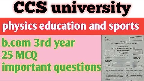 Sports and Physical Education (solved paper 2022)for B.A, B.SC, B.COM 3rd year @study with chitra