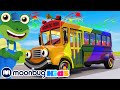 Wheels on the bus party megamix  geckos garage songs  childrens music  vehicles for kids