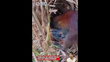 Con chồn đã lẻn vào tổ chim bìm bịp và bắt một đứa con đi mất