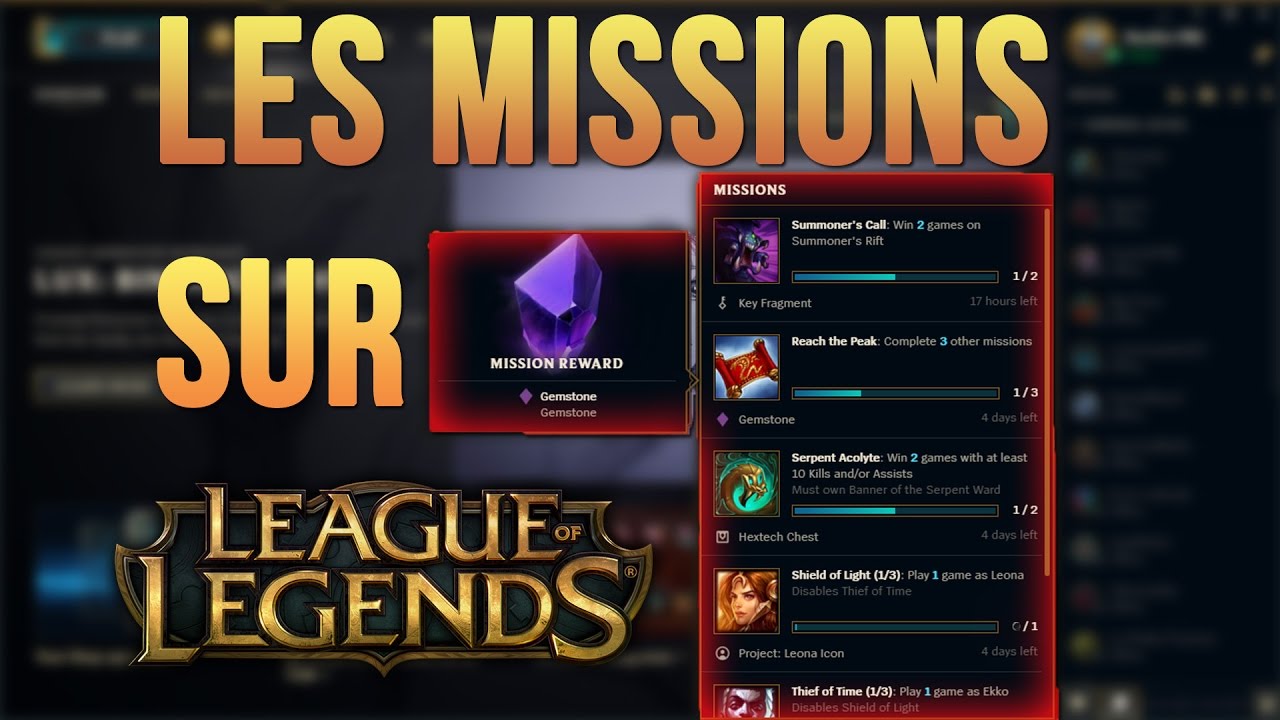 DÉCOUVERTE des MISSIONS/QUÊTES sur LOL ! EASY GEMMES ? - YouTube