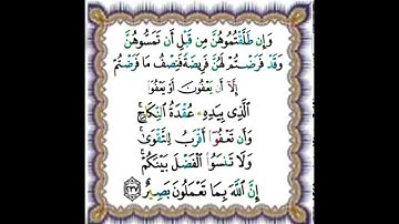 |سورة البقرة |اية رقم ٢٣٧|بصوت الشيخ الحصري |ص٣٨|اخذها بركة وتركها حسرة🕯