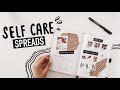 SELF CARE SPREADS for your BULLET JOURNAL | gratitude, scrapbooking, and doodles