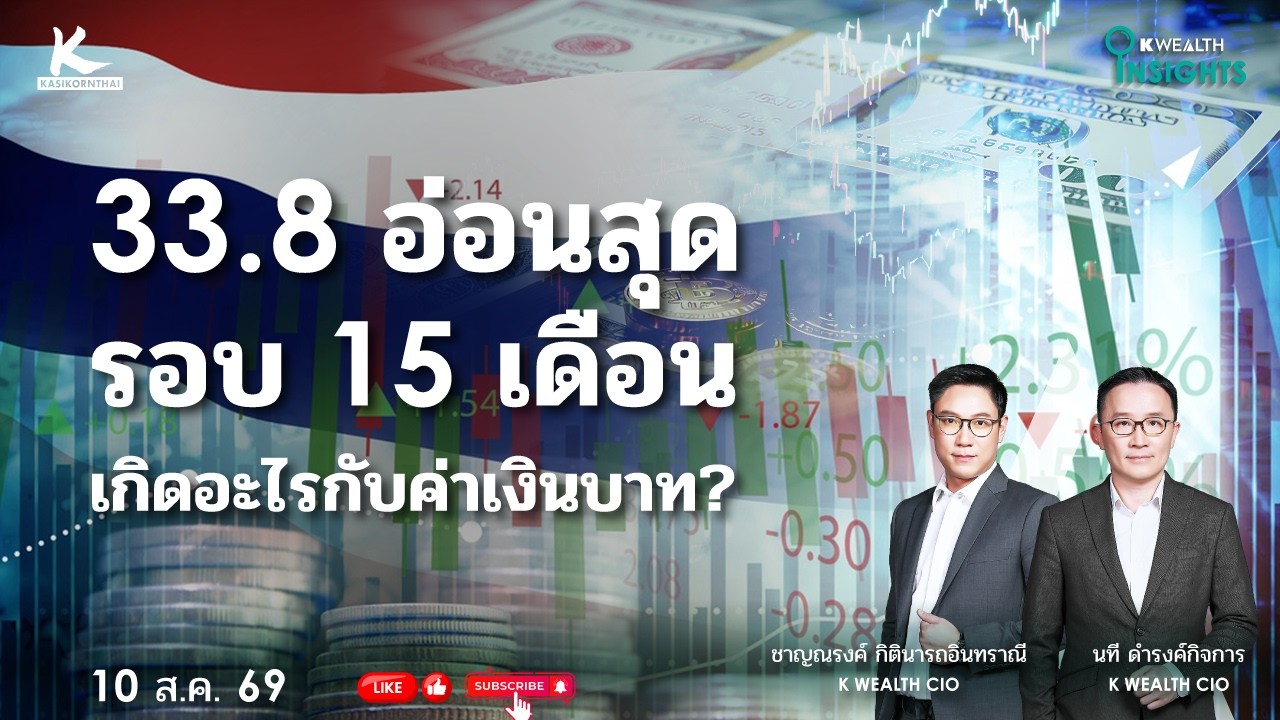 ⁣K WEALTH INSIGHTS :  “ 33.8 อ่อนสุดรอบ 15 เดือน: เกิดอะไรกับค่าเงินบาท?"