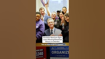 Governor #Newsom Secures Unionization Rights for #Rideshare Workers  #shorts #california #uber #lyft