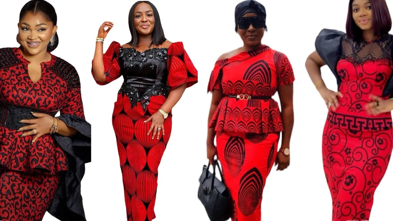 red funeral dress African Print Black And Red Dress For Funeral LALA AFRICAN PRINT FLARE  SLEEVE BUTTON DRESS [RED]