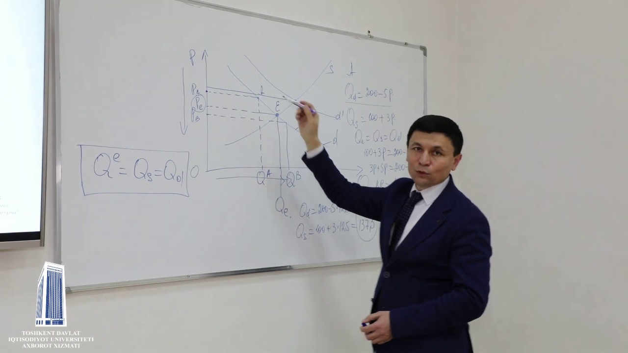 Talab va taklif muvozanati (Bozor muvozanati) (TSUE, TDIU, ТГЭУ)