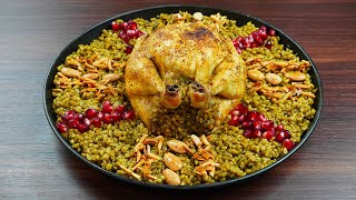 طريقة عمل الدجاج المحشي بالفريك المشوي بالفرن II شيف عمر II freekeh stuffed chicken in the oven