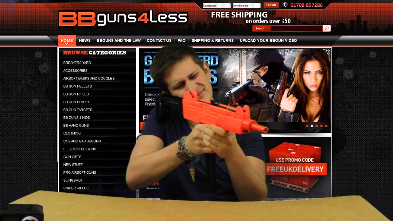 Well UZI Airsoft BB Gun! D-91 Review! - YouTube