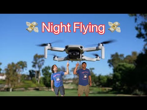 night time drone flying - aerial photography at night - storm with lightning