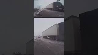 Bodycam shows crash involving several semi-trucks amid winter storm