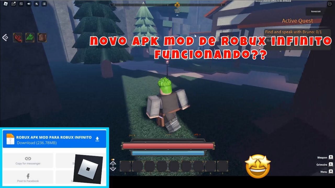 MOD MENU ROBLOX! O MELHOR MOD APK ATUALIZADO COM ROBUX