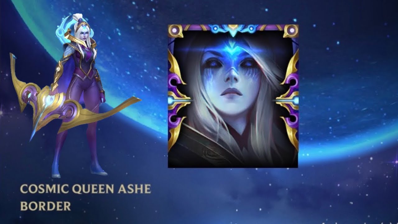 Cosmic Queen Ashe Border Skin in league of legends wild rift