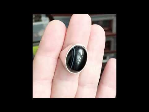 Онікс чорний срібна каблучка, 2566КО, відео 1