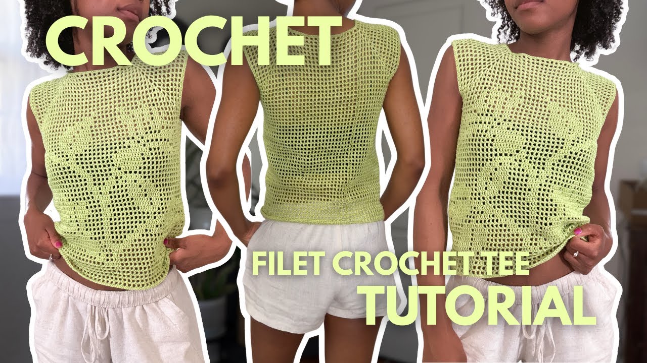 filet crochet top tutorial + pattern