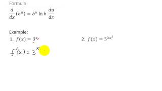 Derivative Exponential b^u (Base not e)