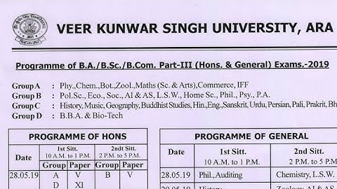 Vksu part 3 exam routine 2019 | Vksu ba/bs.c/b.com part 3 date sheet 2019 | ASR SSC GURU |
