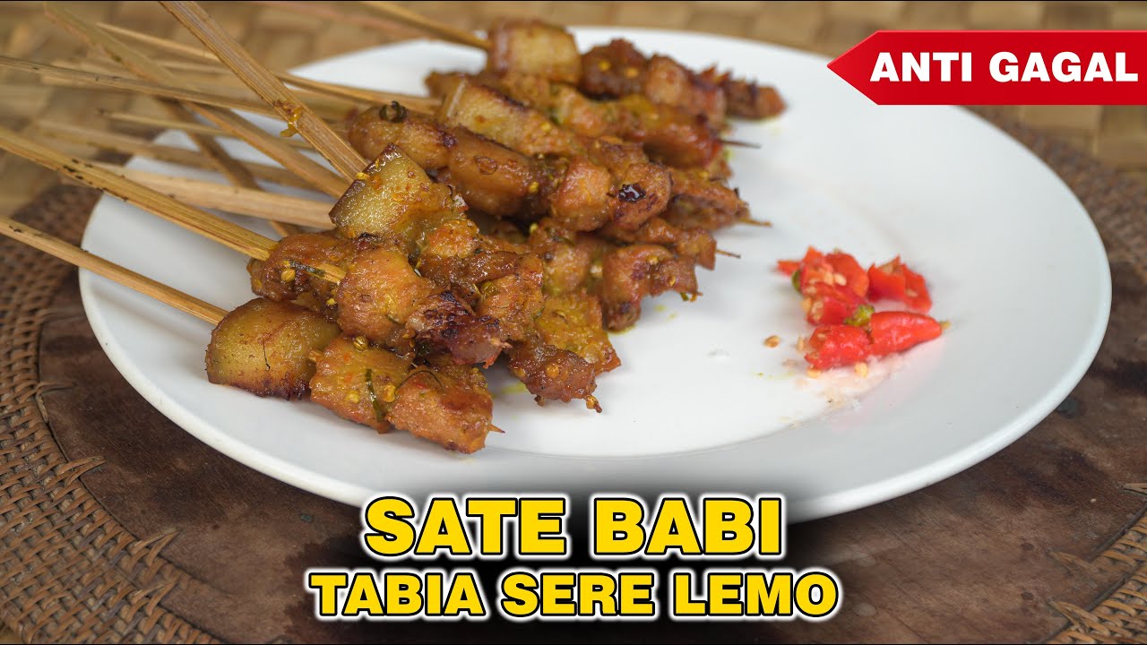 SATE TUSUK BABI BUMBU PALING SEDERHANA - SATE TUSUK BABI TABIA SERE LEMO (CABAI TERASI LIMAU)