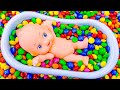 Satisfying Video l Rainbow Sparkle Bathtub Candy Mixing with Glossy Nail Polish & Magic Candy ASMR